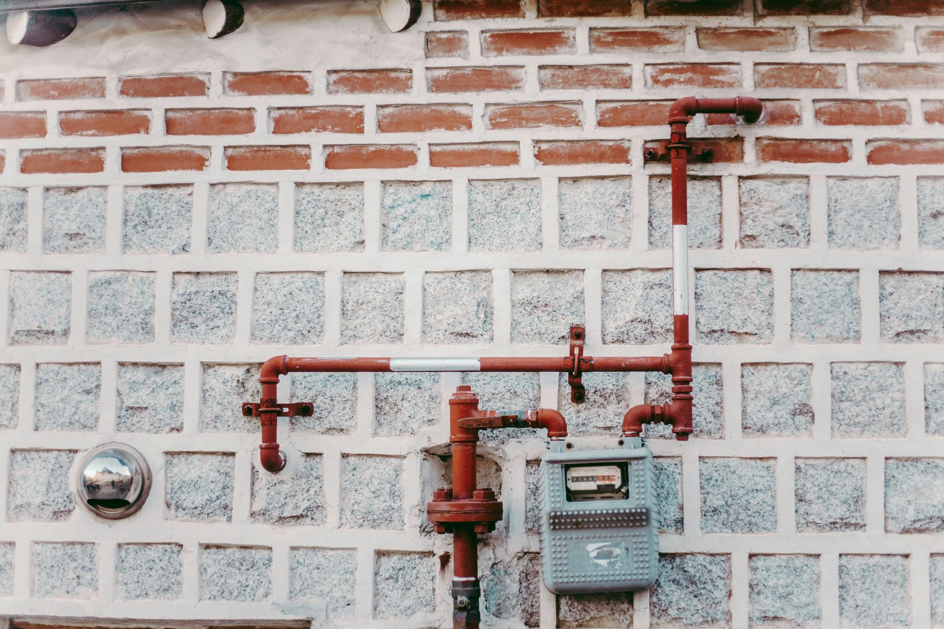 red and white metal pipe